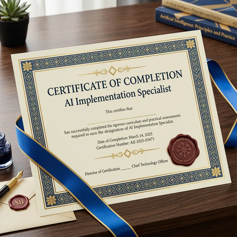 Сертификат AI Talent Factory © с печатью